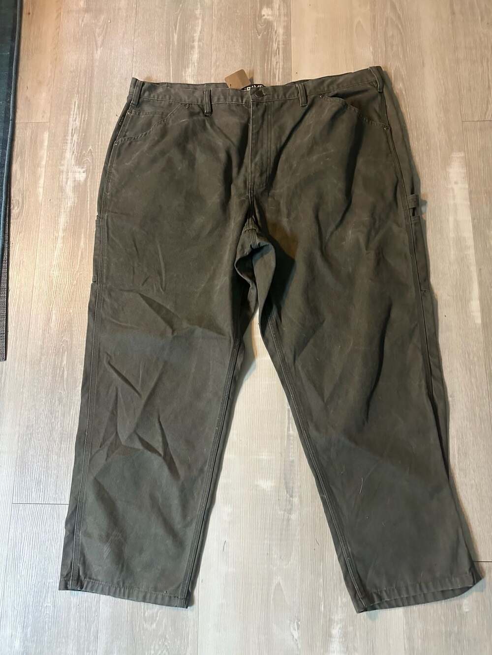 Gravel Gear Men's Green Canvas Work Carpenter Relaxed Fit Pants Size 44 x 30